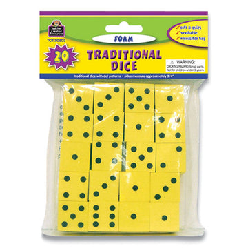 Teacher Created Resources Traditional Foam Dice, Grades K-4, 20-pack freeshipping - TVN Wholesale
